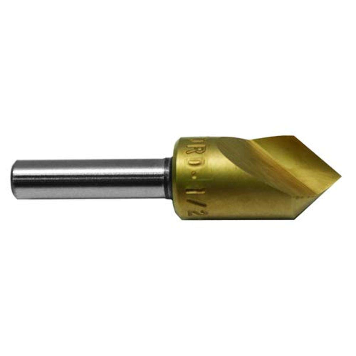 M.A. Ford 61T050002 82° HSS Unfluted Countersink, 1/2" Dia., Tin Coat, 61107