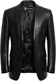 Isaac & David Chicago Lambskin Genuine Casual Wear Leather Blazer Sport Coat Classic Button Closure for Men 2 Button Coat