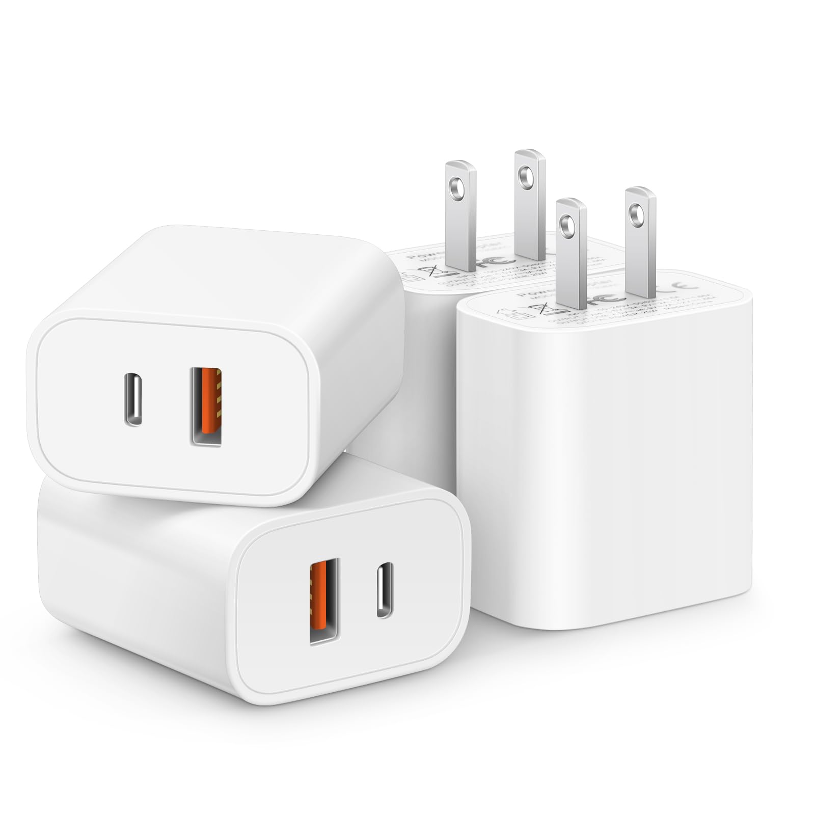 [4 Pack] 20W USB C Charger Block Fast Charging Multiport Adapter | for iPhone 18