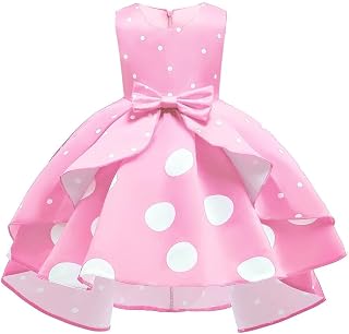 Lito Angels Girls Polka Dot Princess Costume Dress, White/Red