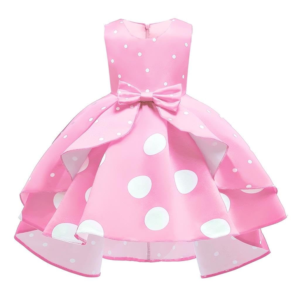 Lito Angels Girls Polka Dot Princess Costume Dress, White/Red