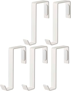 Yamazaki 4890 Door Hanger, Set of 5, White, Approx. W 0.6 x D 2.8 x H 3.5 inches (1.5 x 7 x 9 cm), Smart Door Hook