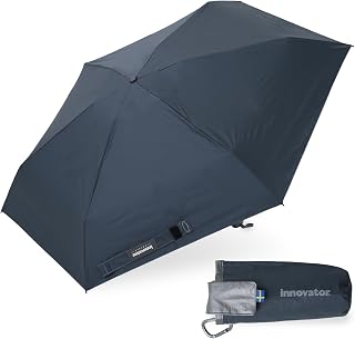 Ogawa 18771 Parasol, Folding Umbrella, For Rain or Shine, Ultra Compact, Includes Carrying Case Attachment Band, Hand Opening, 20.9 inches (53 cm), Innovator, UV Reduction & Light Blocking Rate, More Than 99% of Light Protection, Water Repellent, Navy, 6 Ribs, Storage Case Included, UV Protection, Parasol for Boys, Gift