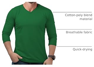 V Neck T Shirts Men – Light and Soft Pullover T Shirt with Long Sleeve- Perfect for Daily Use or Casual Events