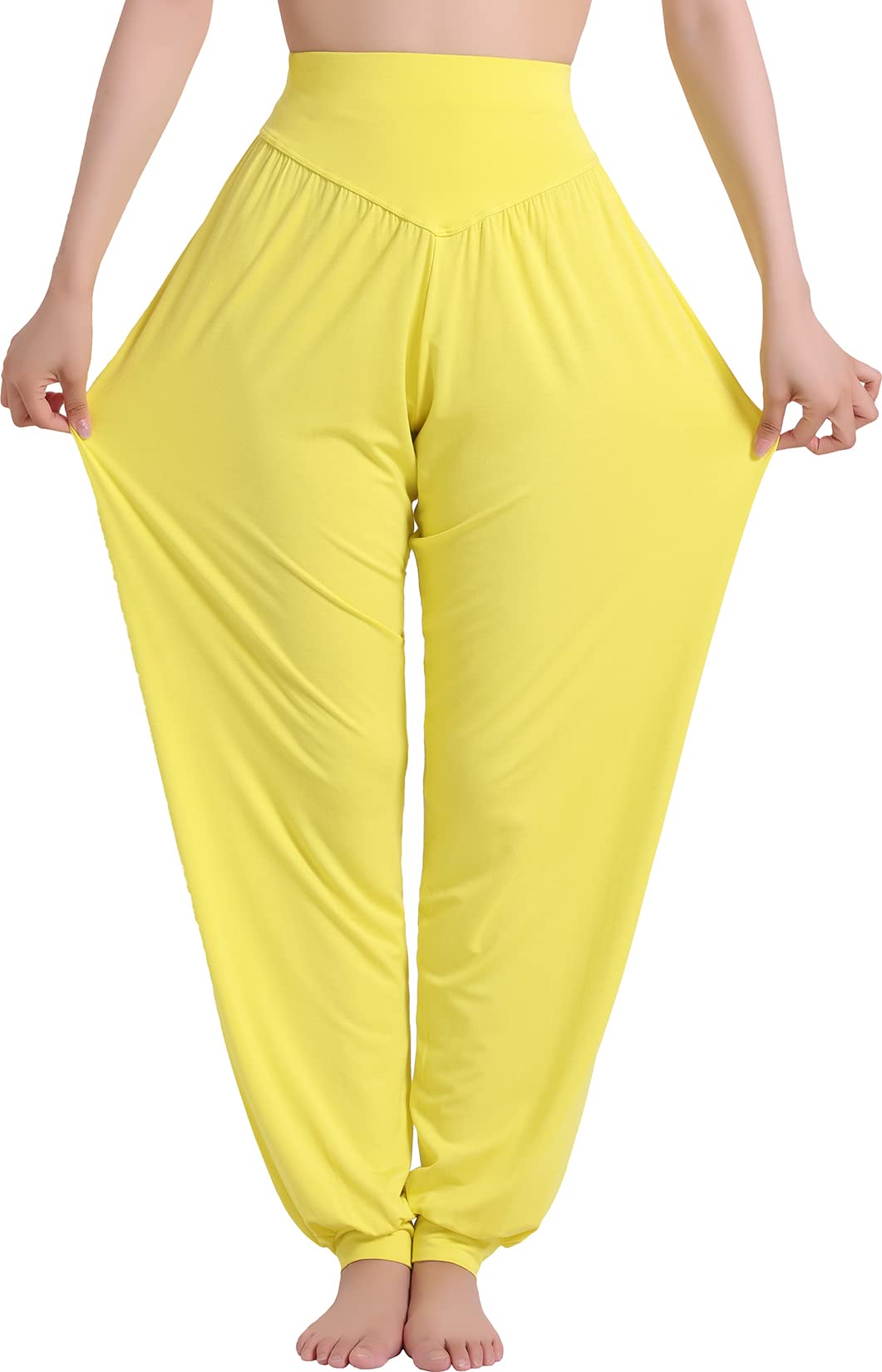 HOEREV Super Doux Spandex Modal Harem Yoga Pilates Trousers