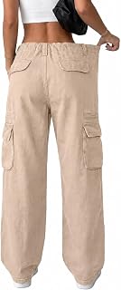 EMMIOL Pantaloni cargo da donna Y2K abbigliamento a vita alta da viaggio tattico streetwear pantaloni casual con tasche, 1-cammello, XL
