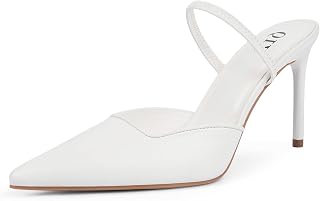QIY Women's Pointed Toe Slingback Stiletto Pumps