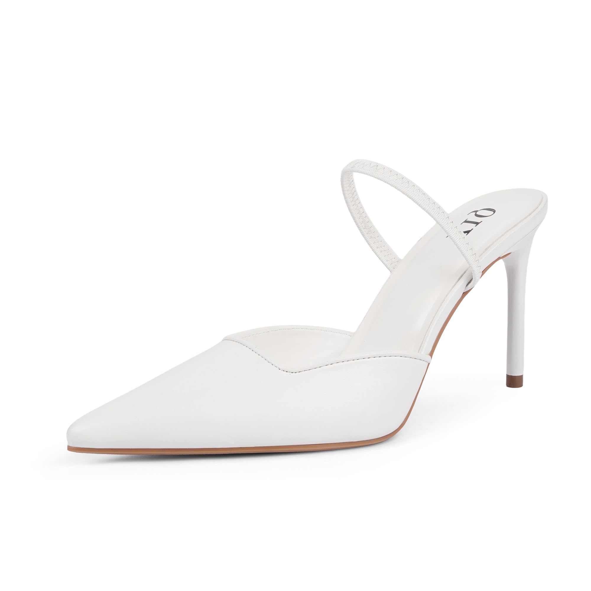 QIY Women's Pointed Toe Slingback Stiletto Pumps