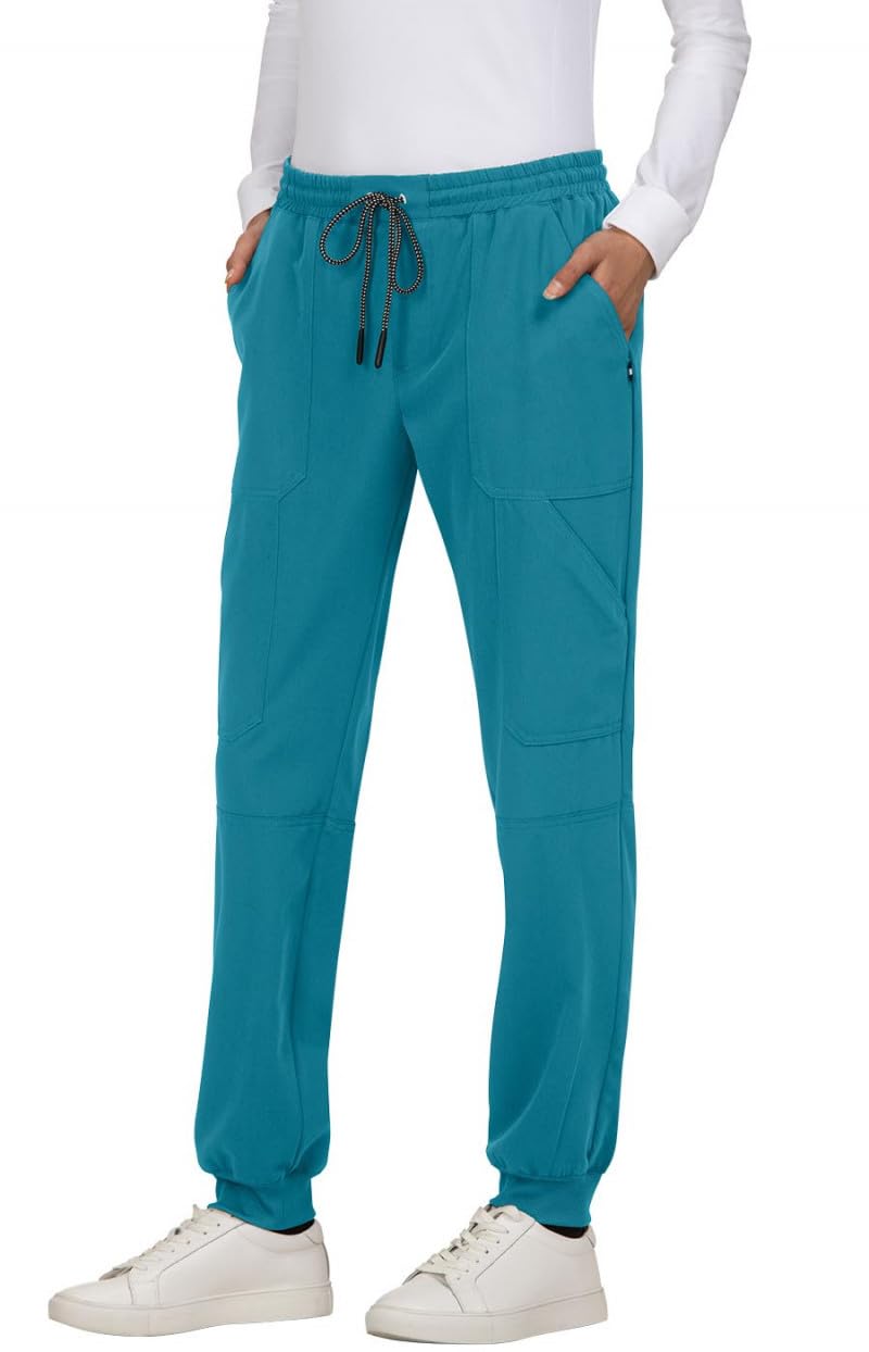 KOI Next Gen Women's 7 Pocket Good Vibe Jogger Scrub Pants with 4-Way Stretch an