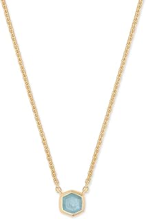 Kendra Scott Davie Pendant Necklace in 18K Gold Vermeil, Demi-Fine Jewelry for Women, Aquamarine