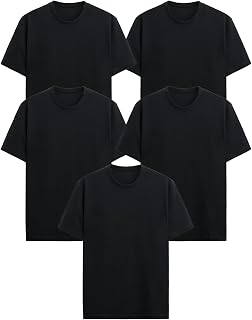 Generico Easy Fit T-Shirt, Pack of 5 Men's T-Shirts, Short Sleeves, 100% Cotton, Regular Fit, Unisex, Casual - Gym - Sports - Urban