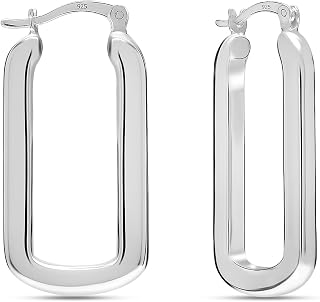 LeCalla Real 925 Sterling Silver Hoop Earrings | Women's Chunky Statement Twisted Hoop Earrings | Lightweight Click-Top Earring Hoops | Italian Design Shrimp Earring for Jewelry Gifts