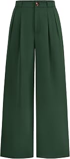 KIRUNDO Wide Leg Pants for Women 2026 Dressy High Waisted Button Trousers