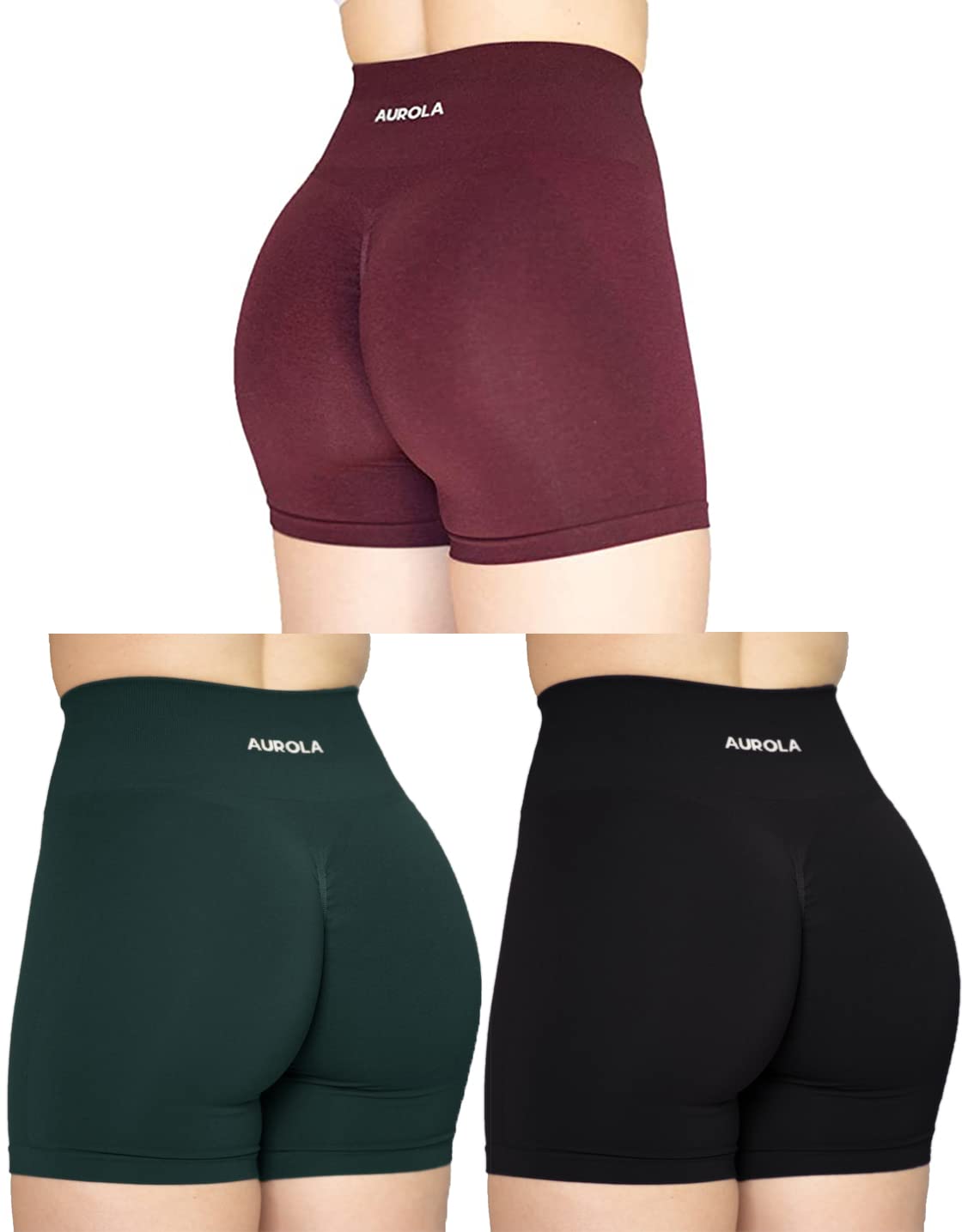 AUROLA Intensify Workout Shorts for Women Seamless Scrunch Short Gym Yoga Runnin