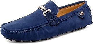 Men's Suede Leather Penny Loafers Comfort Driving Shoes Moccasins Handmade Slip On Driving Business Shoes in Sizes 5-14
