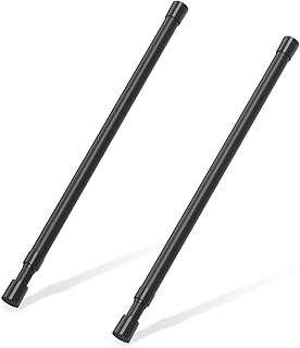 2 Pcs Small Tension Rod 16-28 inch Spring Rod, Tension Rod Spring Tension Rod, Small Tension Curtain Rod, Mini Tension Rods for Closet, Cabinets, Cupboard, Drawers, Black