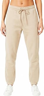 Light & Shade Damen Jogginghose Fleece – Sweatpants mit Kordelzug, Tapered Trainingshose mit Taschen, Weiche Trackpants für Fitness Gym Freizeit Loungewear (Sand, XS)