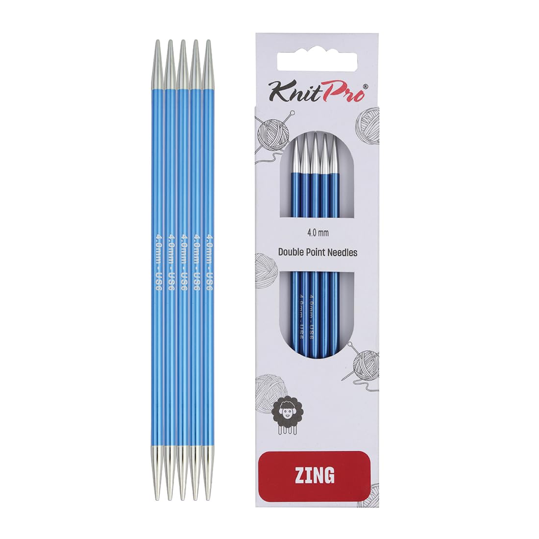 KnitPro Zing Double Pointed Needles 6" (15cm) | US Size 6 (4mm)