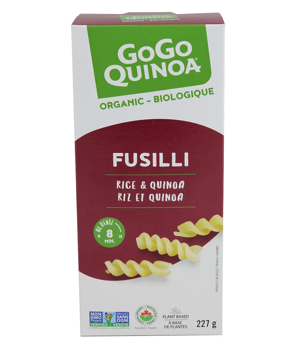 GoGo Quinoa Pasta Rice & Quinoa Fusilli | Organic | Gluten-Free | Non-GMO | Vega