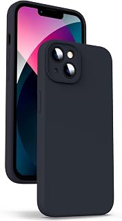Supdeal Liquid Silicone Case for iPhone 13, Camera Protection, Anti Fingerprint, Wireless Charging, Liquid Silicone Mobile Phone Case, Built-in Microfibre Case Cover, 6.1 Inches, Black