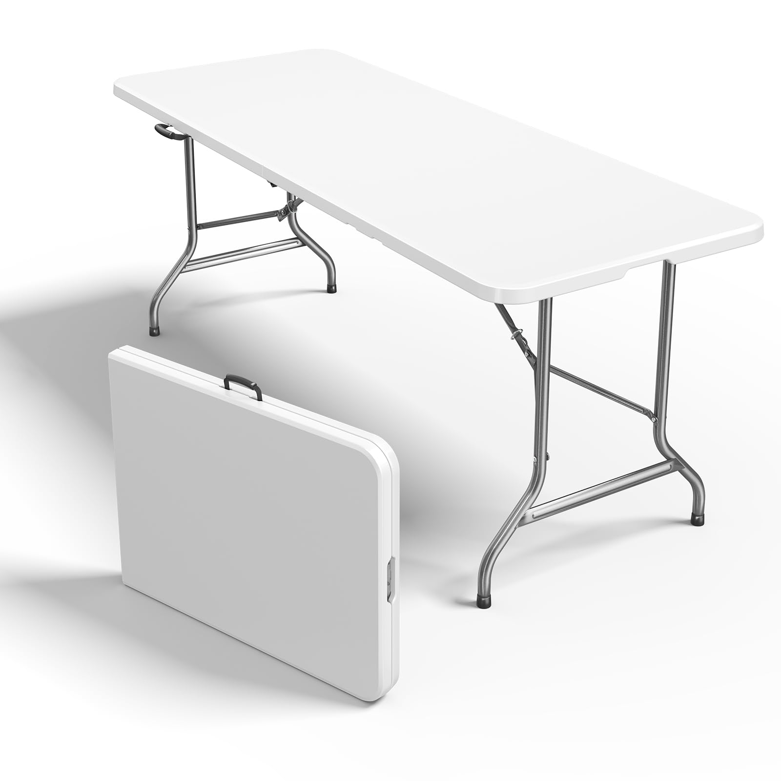 Sweetcrispy 6 FT Folding Picnic Table, Easy to Fold and Store | Foldable Table f
