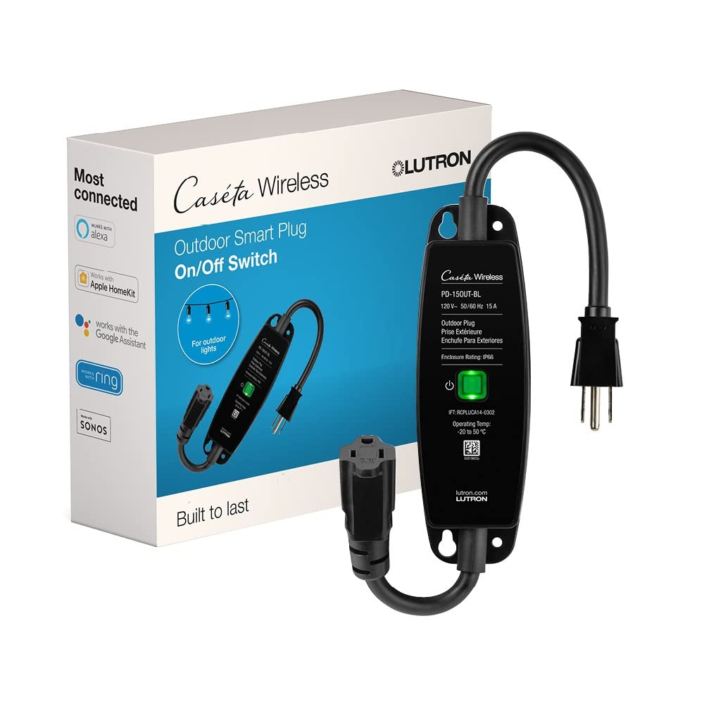 Lutron Caseta Smart Outdoor Plug for Lights and Motors (Smart Hub Required) | Sm