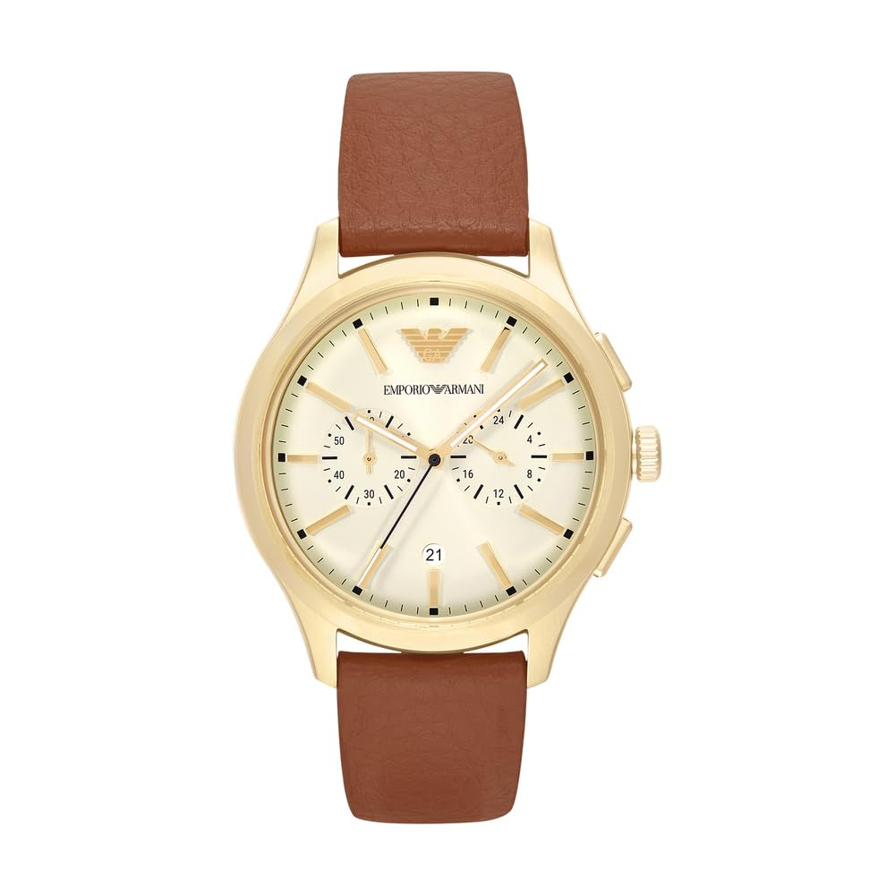 Emporio Armani Montre Homme 42MM en Acier Inoxydable Doré, AR11714