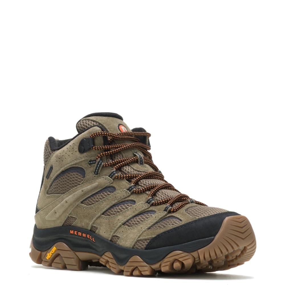 Merrell Men's Moab 3 Mid Waterproof Hiking Boot, Olive/Gum, 8
