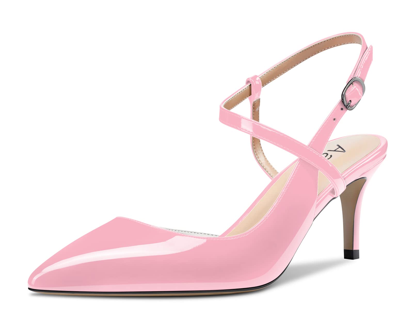 Aachcol Zapatos de vestir de tacón alto con correa de tobillo D'Orsay Stiletto d