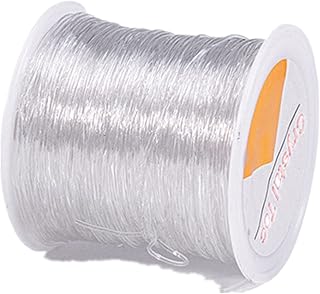 328ft 0.8mm Clear Bead Cord Crystal Elastic Stretchy Bracelet String for Jewelry Making Necklace Bracelet Beading Thread Fish Shred (Transparent, 0.8mm)