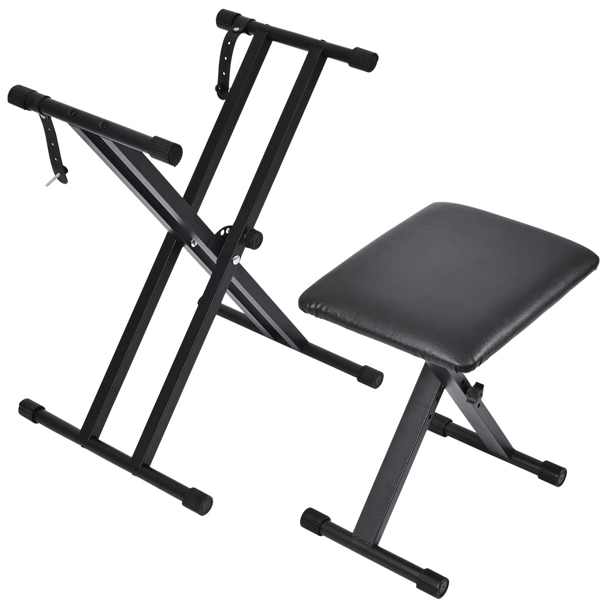 Tipatyard Keyboard Stand & Bench Set, Upgrade Heavy Duty Double-X Keyboard Stand