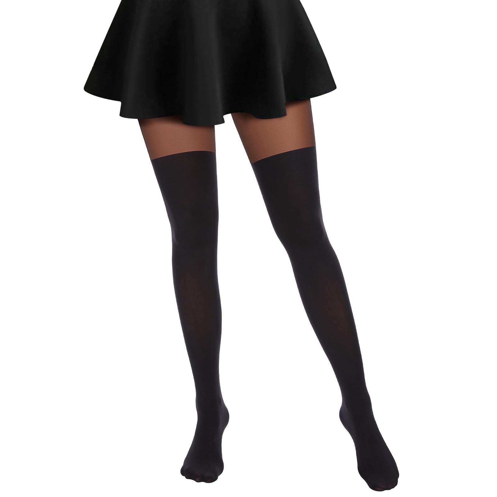 MANZI Overknee Tights Women's Black Opaque Tights with Overknee Stockings Look 3