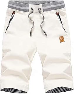 Tansozer Men's Shorts Casual Classic Fit Drawstring Summer Beach Shorts with Elastic Waist and Pockets