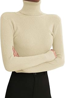 Women's Turtleneck Sweater Winter Basic Underwear Knitted Sweater Warm Long Sleeve Casual Pullover Women's Slim Fit Solid Colour Knitted Jumper Stand Collar Sweaters Tops