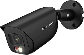 Amcrest 5MP IP PoE AI Camera w/ 49ft Color Night Vision, Security Outdoor Bullet Camera, Built-in Mic, Human & Vehicle Detection, Active Deterrent, 129° FOV, 5MP@20fps (Renewed)