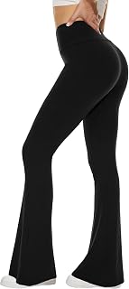TNNZEET Flared Leggings Women Yoga Pants High Waisted Stretchy Trousers UK | Ladies flares activewear, Black legging for gym, Casual elasticated trousers for sports walking, 70s bootleg dance pants