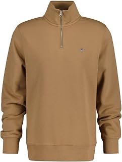 GANT Men's Regular Shield 1/4 Zip Sweatshirt, Bubblegum Pink