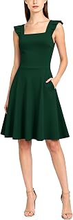 Viwenni Women's A-Line Flared Office Work Summer Casual Cocktail Dresses