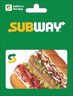 SUBWAY Physical Gift Card | $50