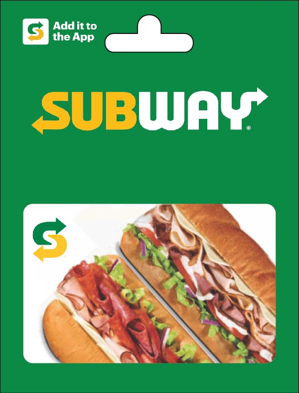 SUBWAY Physical Gift Card | $50