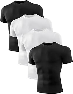 Niksa 3 Pack Men's Short Sleeve Compression T-Shirt Running T-Shirt Fitness Gym Compression Shirt for Sports Jogging Bodybuilding Gym