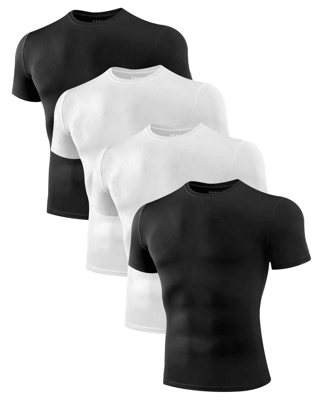 Niksa 3 Pieces Men's T-Shirt, Short-Sleeved Breathable Quick Drying Compression 