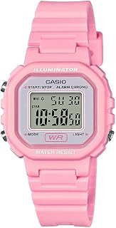 Casio Serie LA20WH | Orologio digitale da donna | Resistente all'acqua | Luce a LED | Calendario automatico | Display della data | Cronometro 1/100 SEC | Orario regolare (HR, Min, SEC, PM, Date, Day