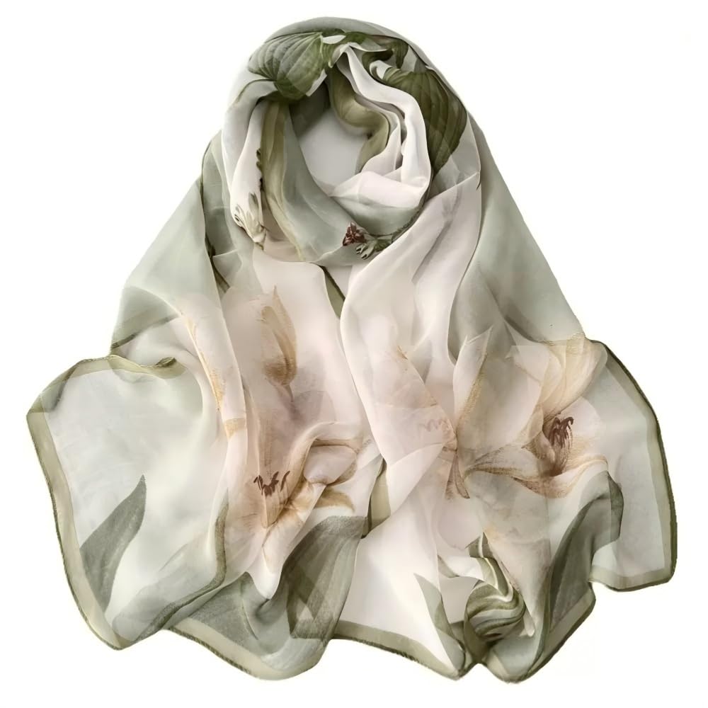 Women's Lightweight Elegant Floral Pattern Scarf Shawls Sun Protection