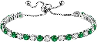 1/2Pcs Set Tennis Chain Cubic Zirconia Adjustable Stretch Slider Stackable Bracelet for Women Wedding Party Jewelry Sparkling Birthday Mother's Day