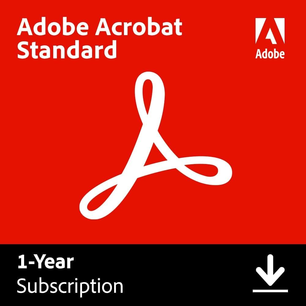 Adobe Acrobat Standard | 1 Year | PC/Mac | Digital Download | Activation Code by
