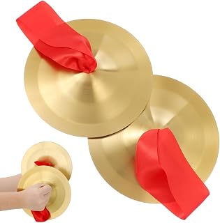 Toddmomy Alloy Cymbals Set Mini Marching Hand Cymbals for Drums Versatile Symbols Instrument for School Bands Professional Orchestras, 7.5inch