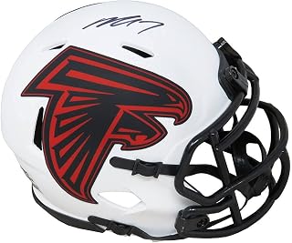 Michael Vick Signed Falcons Lunar Eclipse White Matte Riddell Speed Mini Helmet
