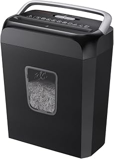 Bonsaii 6-Sheet Cross Cut Paper Shredder for Home Office | 3.4-Gal Bin, Portable Handle, Overheat Protection, Shreds Credit Cards, Staples, Clips, C237-B