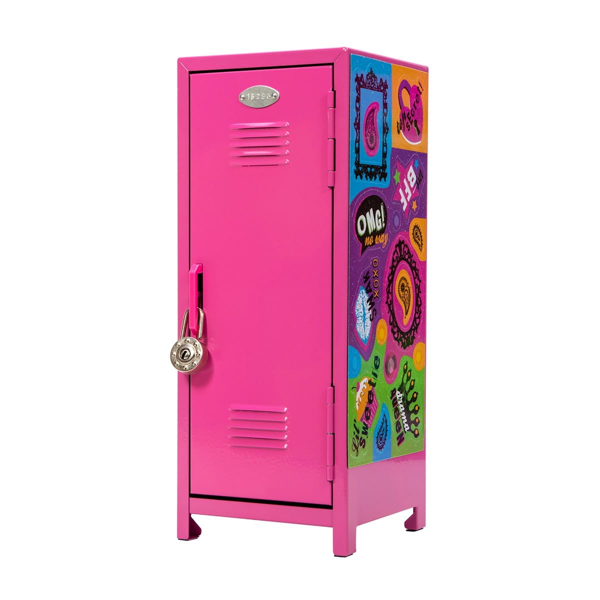 Schylling Girls Talk Pink Mini Locker - 11.25" Decorative Metal Storage Locker w